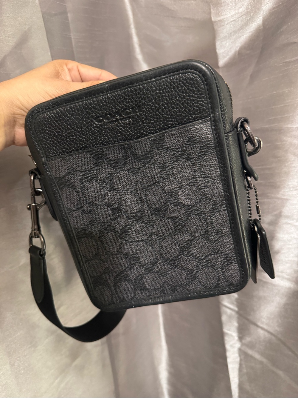 Coach Sullivan Black Signature Canvas Crossbody Bag